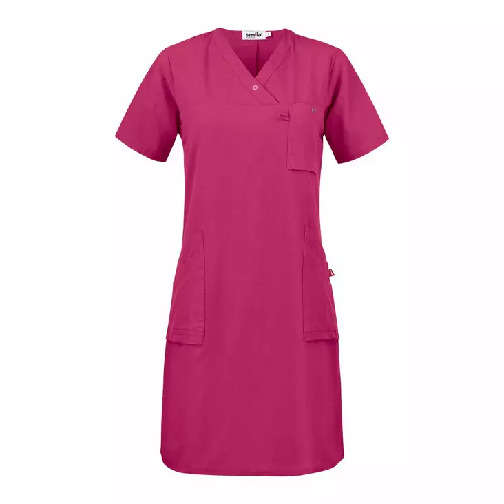 Smila 77860 Cajsa v-dress w, fuchsia - Smila Työvaatteet - 77860-70 - 1