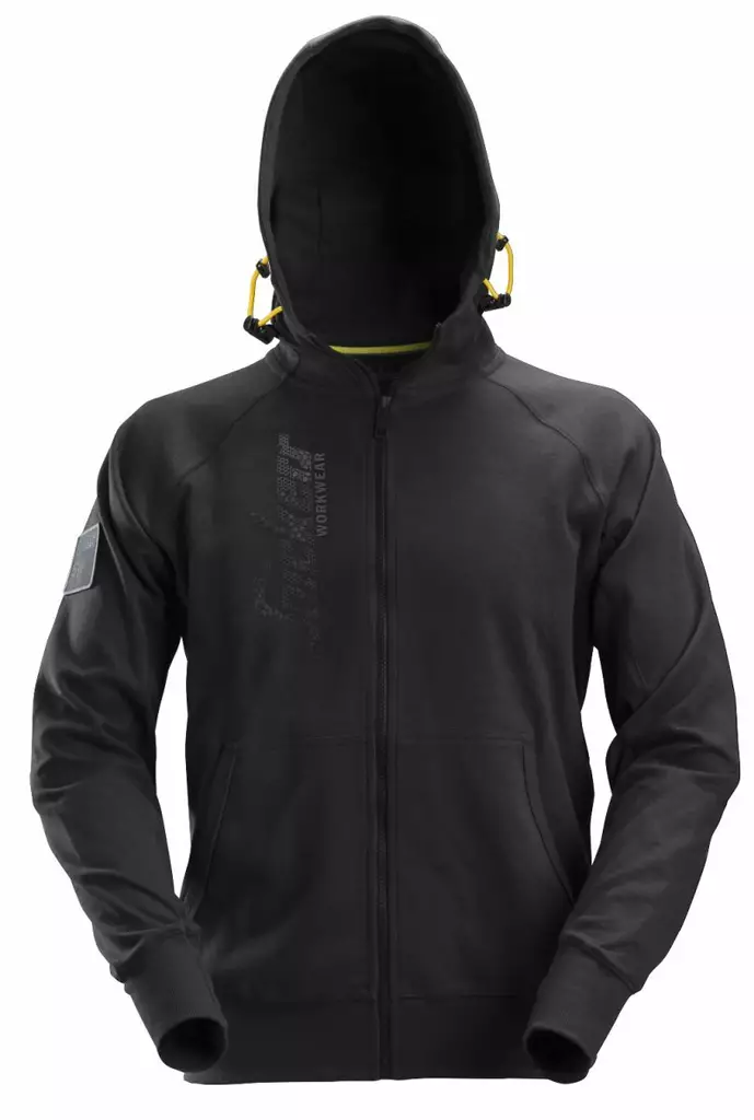 Snickers 2880 Vetoketjullinen huppari logolla, 2800 Vaaleanharmaa - Snickers Työpaidat - 28802800 - 1