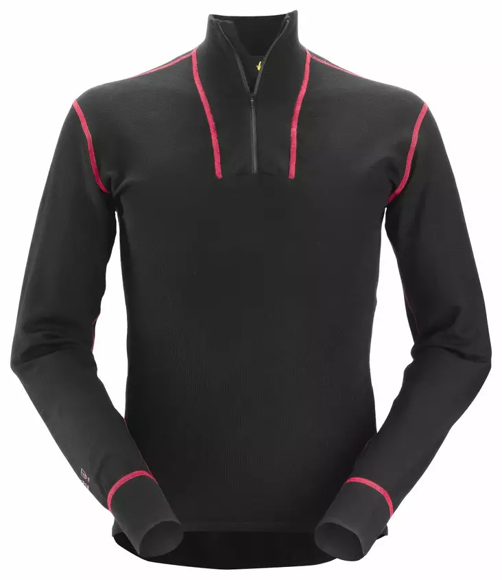 Snickers 9462 ProtecWork, pitkähihainen villa-aluspaita puolivetoketjulla, 0400 Musta - Snickers Asusteet ja Tarvikkeet - 94620400 - 1