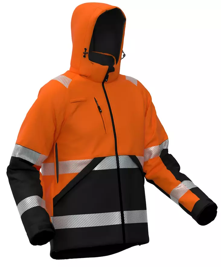 BoSafety HV Talvitakki Softshell VALENCIA, oranssi/musta - Huomiotakit - WJ-VALENCIA-C2-030 - 1