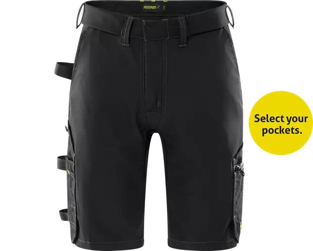 Fristads Flex rakentajan stretch shortsit 2803 GHST, Musta - Fristads Työshortsit - 301460-940 - 1