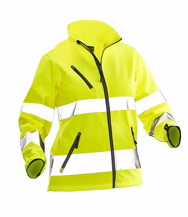 Jobman 1210 Naisten Softshell-takki Hi-Vis, keltainen - Jobman Huomiotyövaatteet - 65121055-2100 - 1