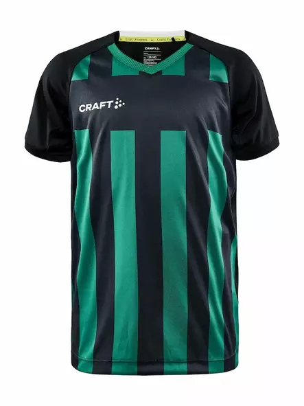 Craft Progress 2.0 Stripe Jersey JR, Black/Team Green - Urheiluvaatteet - 1910177-999651 - 1