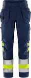 Fristads HV Green rakentajan housut LK1 2640 GPLU, Hi-Vis Yellow/Navy - Fristads Huomiohousut - 131975-171 - 1