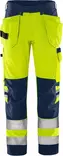 Fristads HV Green rakentajan housut LK2 2641 GPLU, Hi-Vis Yellow/Navy - Fristads Huomiohousut - 131981-171 - 1