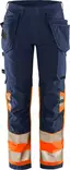 Fristads HV Green rakentajan stretch housut LK1 2643 GSTP, Hi-Vis Orange/Navy - Fristads Huomiohousut - 134187-271 - 1