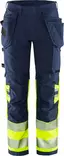 Fristads HV Green rakentajan stretch housut LK1 2643 GSTP, Hi-Vis Yellow/Navy - Fristads Huomiohousut - 134187-171 - 1
