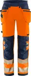 Fristads HV Green rakentajan stretch housut LK2 2644 GSTP, Hi-Vis Orange/Navy - Fristads Huomiohousut - 134188-271 - 1