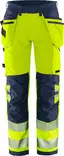 Fristads HV Green rakentajan stretch housut LK2 2644 GSTP, Hi-Vis Yellow/Navy - Fristads Huomiohousut - 134188-171 - 1