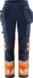 Fristads HV Green rakentajan stretch housut naisten LK1 2663 GSTP, Hi-Vis Orange/Navy - Fristads Huomiohousut - 134237-271 - 1