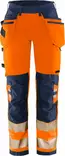 Fristads HV Green rakentajan stretch housut naisten LK2 2664 GSTP, Hi-Vis Orange/Navy - Fristads Huomiohousut - 134239-271 - 1