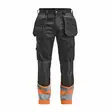 Jobman 2277 Riipputaskuhousut puuvillaa Hi-vis, musta/oranssi - Jobman Huomiotyövaatteet - 65227710-9931 - 1