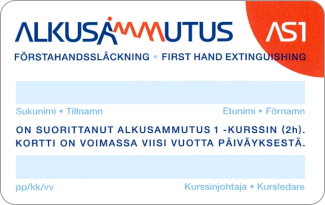Alkusammutuskoulutus AS1 - Koulutukset - TX-00051 - 1