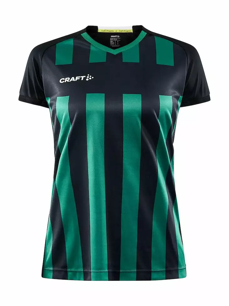 Craft Progress 2.0 Stripe Jersey W, Black/Team Green - Urheiluvaatteet - 1910176-999651 - 1