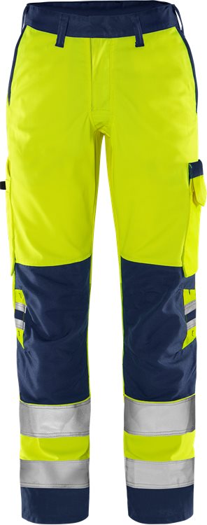 Fristads Green HV housut naisten LK2 2642 GPLU, Hi-Vis Yellow/Navy - Fristads Huomiohousut - 131973-171 - 1