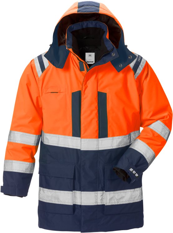 Fristads HV 3-in-1 parka LK3, 4036 GTT, Oranssi/T.Sininen - Fristads Huomiotakit - 119628-271 - 1