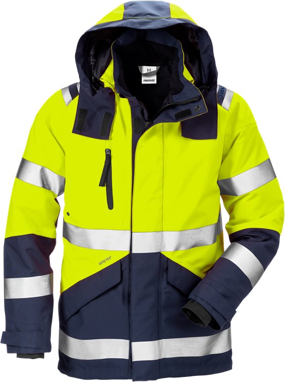 Fristads HV GORE-TEX® kuoritakki LK3, 4988 GXB, Keltainen/T.Sininen - Fristads Huomiotakit - 120987-171 - 1