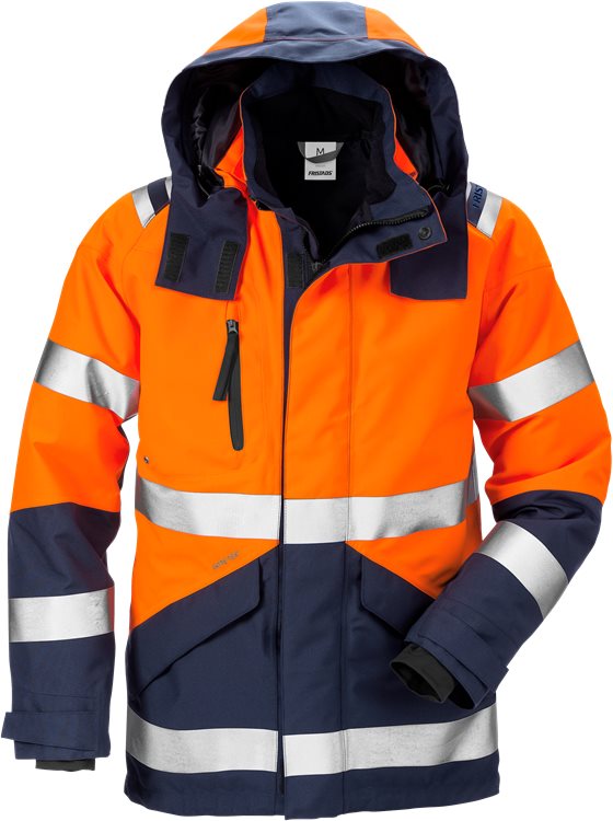 Fristads HV GORE-TEX® kuoritakki LK3, 4988 GXB, Oranssi/T.Sininen - Fristads Huomiotakit - 120987-271 - 1