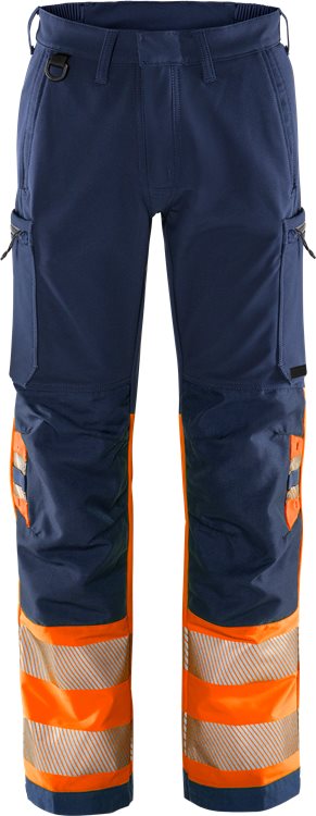 Fristads HV Green stretch housut LK1 2647 GSTP, Hi-Vis Orange/Navy - Fristads Huomiohousut - 134243-271 - 1