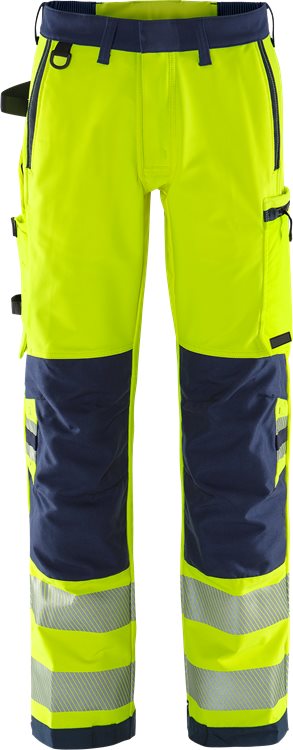 Fristads HV Green stretch housut LK2 2645 GSTP, Hi-Vis Yellow/Navy - Fristads Huomiohousut - 134189-171 - 1