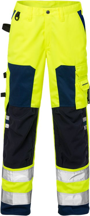 Fristads HV housut naisten LK2 2135 PLU, Keltainen/T.Sininen - Fristads Huomiohousut - 111191-171 - 1