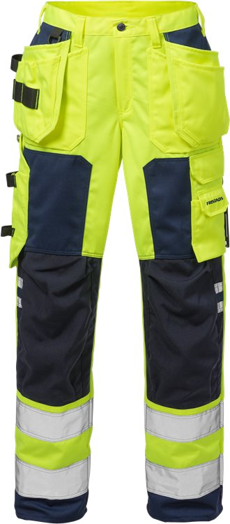 Fristads HV rakentajan housut naiset LK2, 2125 PLU, Keltainen/T.Sininen - Fristads Huomiohousut - 111189-171 - 1