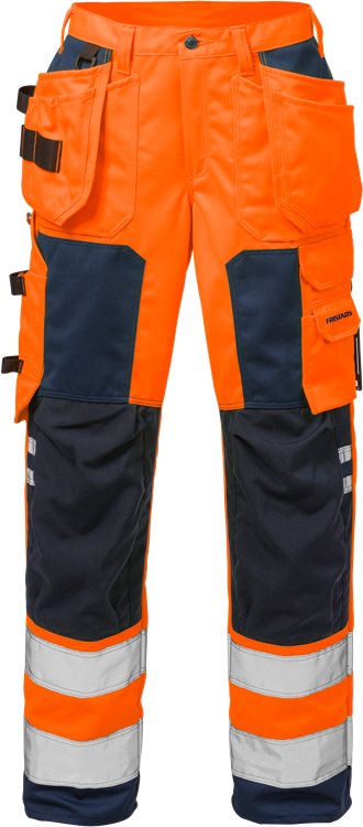 Fristads HV rakentajan housut naiset LK2, 2125 PLU, Oranssi/T.Sininen - Fristads Huomiohousut - 111189-271 - 1