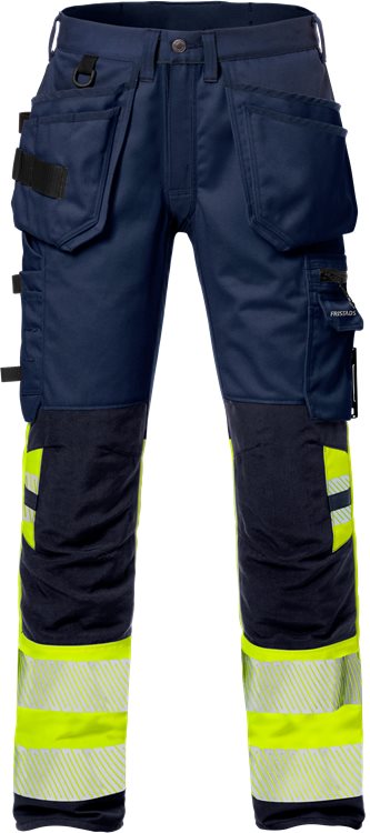 Fristads HV rakentajan stretch housut naisten LK1 2709 PLU, Keltainen/T.Sininen - Fristads Huomiohousut - 127736-171 - 1