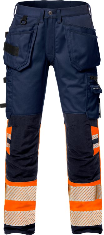 Fristads HV rakentajan stretch housut naisten LK1 2709 PLU, Oranssi/T.Sininen - Fristads Huomiohousut - 127736-271 - 1