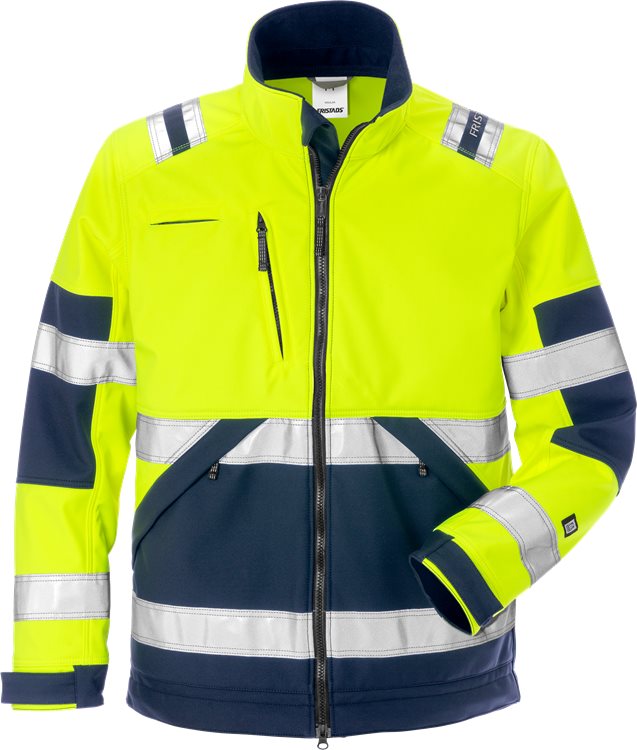 Fristads HV softshell takki LK2 4083 WYH, Keltainen/T.Sininen - Fristads Huomiotakit - 125024-171 - 1