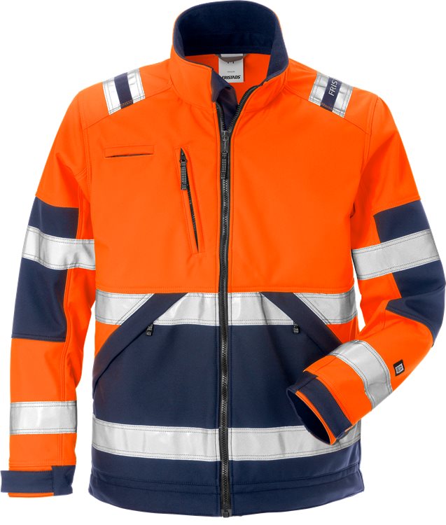 Fristads HV softshell takki LK2 4083 WYH, Oranssi/T.Sininen - Fristads Huomiotakit - 125024-271 - 1
