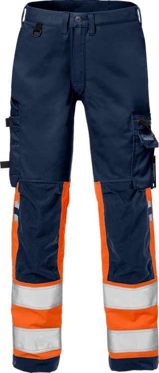 Fristads HV stretch housut LK1 2615 PLUS, Oranssi/T.Sininen - Fristads Huomiohousut - 125615-271 - 1