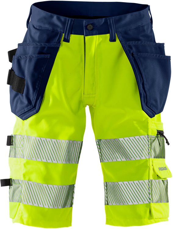 Fristads HV stretch shortsit LK1 2509 PLU, Keltainen/T.Sininen - Fristads Huomioshortsit - 131153-171 - 1