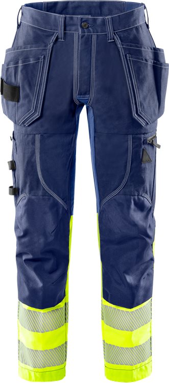 Fristads Stretch housut LK 1 2608 FASG, Keltainen/T.Sininen - Fristads Huomiohousut - 132849-171 - 1