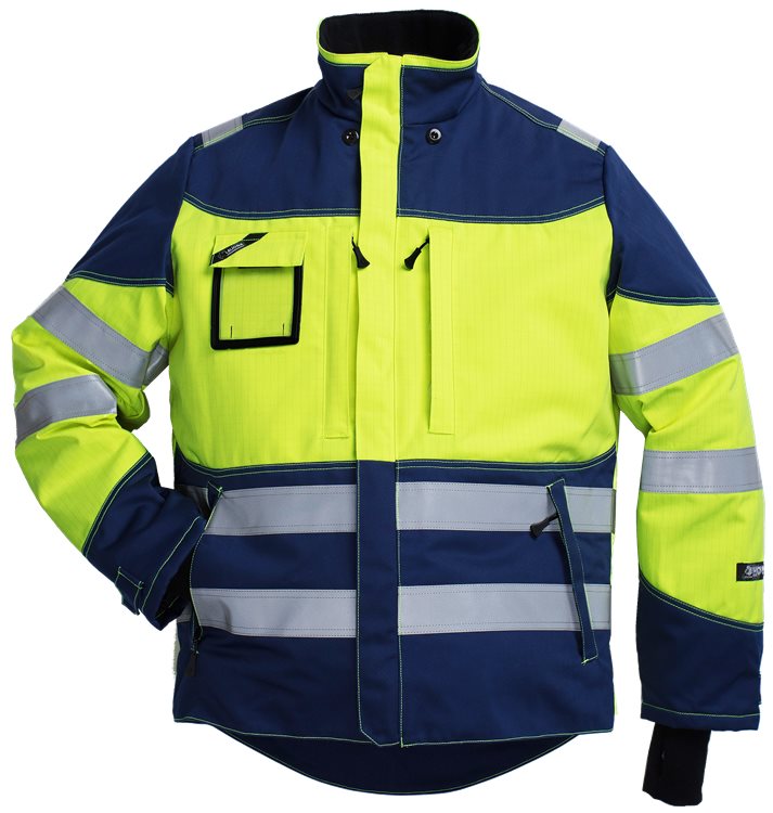 Leijona Talvitakki Multitech, Neonkeltainen/Tummansininen - Kaikki Palosuojatut työvaatemerkit - 126318-171 - 1