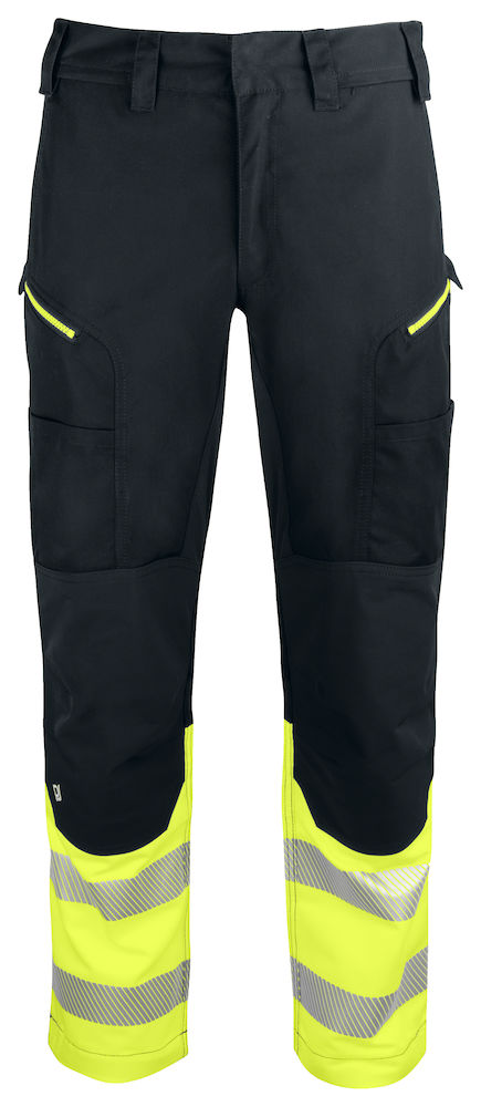 ProJob 6528 Strechhousut EN ISO 20471 LK1, Keltainen/ Musta - Projob Huomiohousut - 646528-11 - 1