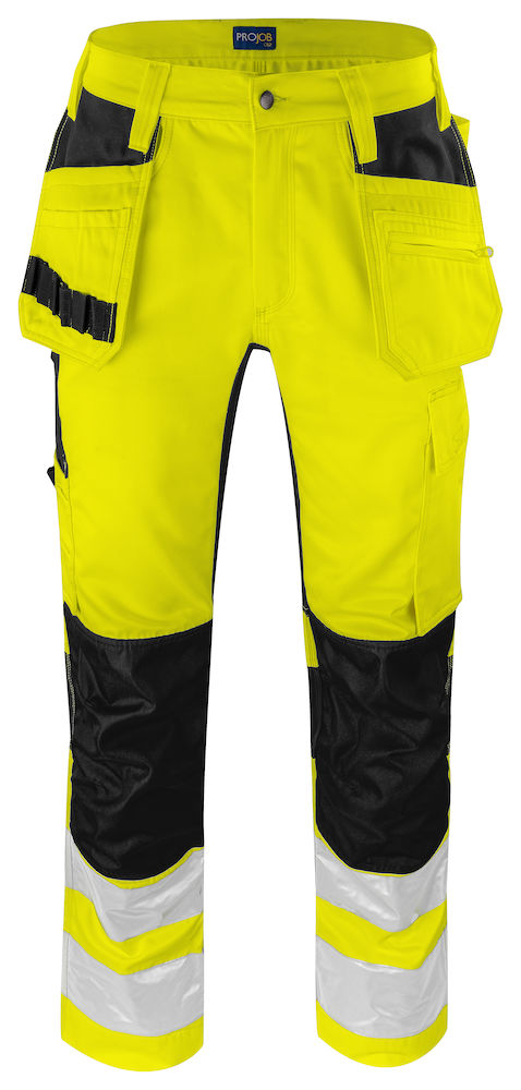ProJob 6570 Stretch Housut HV LK2, Yellow/Black - Projob Huomiohousut - 646570-11 - 1