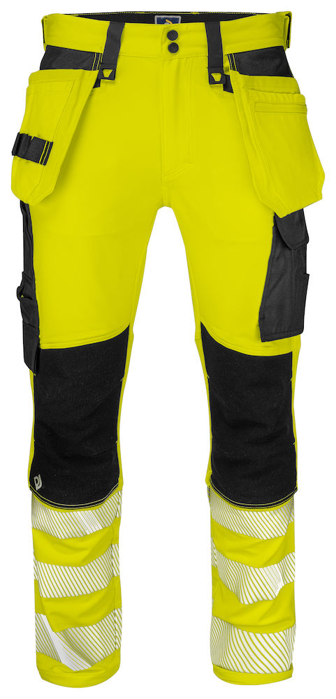 ProJob 6571 Stretch Housut HV LK2, Yellow/Black - Projob Huomiohousut - 646571-11 - 1