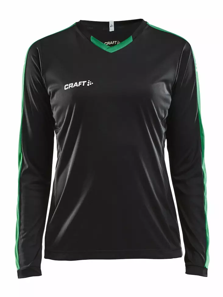 Progress Jersey Contrast LS W, Black/Team Green - Craft Vaatteet - 1906888-9651 - 1