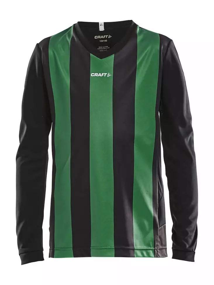 Progress Jersey Stripe LS Jr, Black/Team Green - Craft Vaatteet - 1906892-9651 - 1