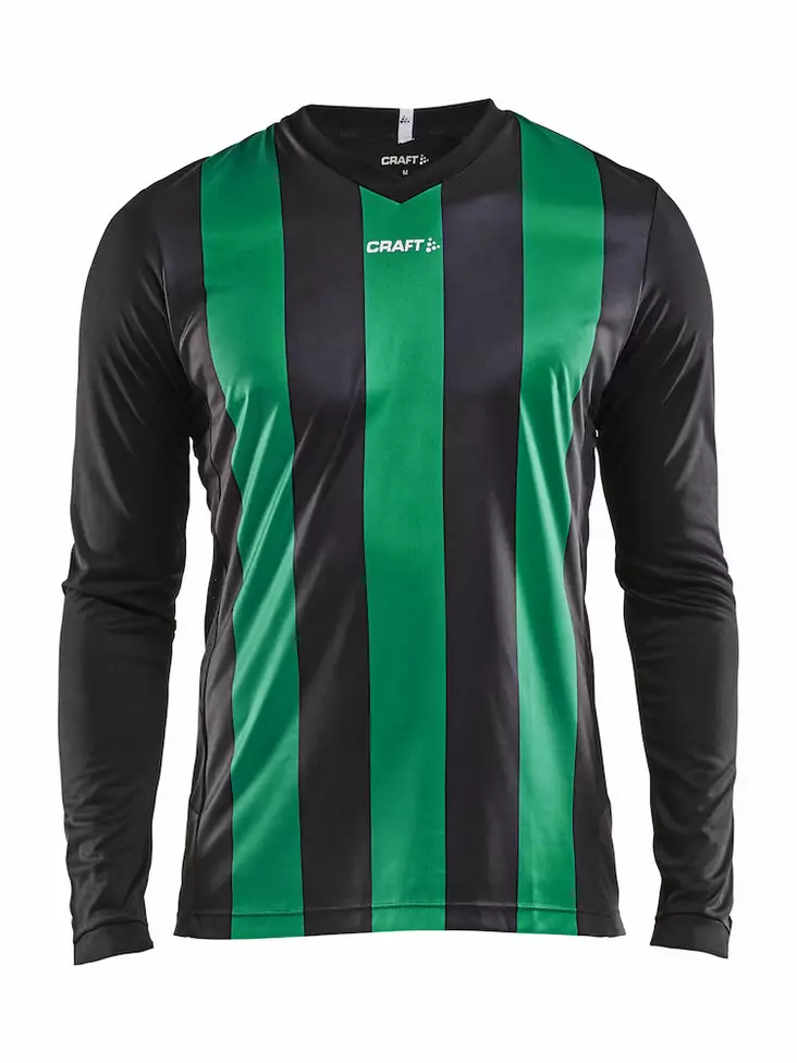 Progress Jersey Stripe LS M, Black/Team Green - Craft Vaatteet - 1906890-9651 - 1