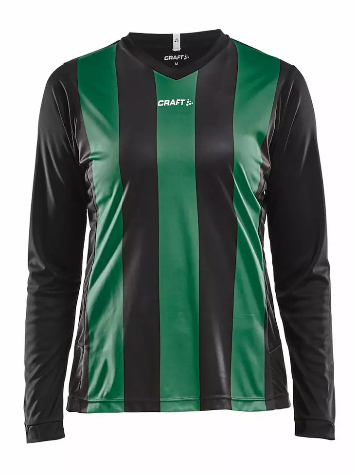 Progress Jersey Stripe LS W, Black/Team Green - Craft Vaatteet - 1906891-9651 - 1