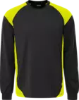 Fristads Heavy pitkähihainen t-paita 7071 GTM, Musta/Neonkeltainen - Fristads Huomiopaidat - 301171-982 - 1
