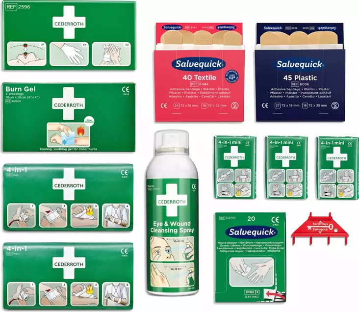 Cederroth 51011002 / 51011039 Täydennyssarja isoon ensiapukaappiin - Ensiaputuotteet - 51011002 - 1