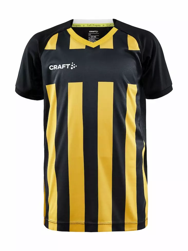 Craft Progress 2.0 Stripe Jersey JR, Black/Sweden Yellow - Urheiluvaatteet - 1910177-999552 - 1