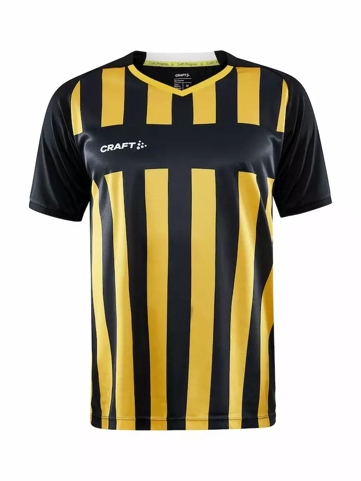 Craft Progress 2.0 Stripe Jersey M, Black/Sweden Yellow - Urheiluvaatteet - 1910175-999552 - 1