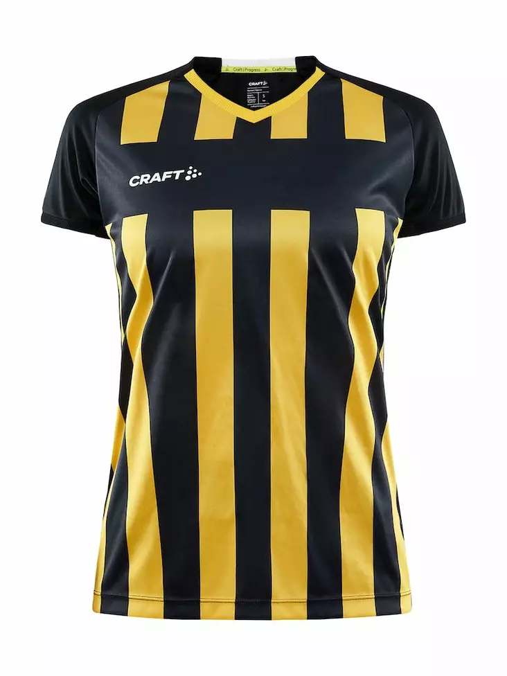 Craft Progress 2.0 Stripe Jersey W, Black/Sweden Yellow - Urheiluvaatteet - 1910176-999552 - 1