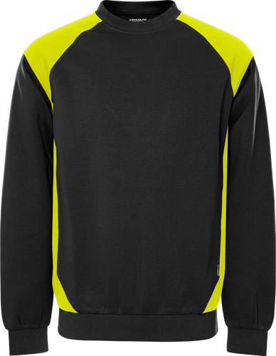 Fristads Collegepaita 7148 GSM, Musta/Neonkeltainen - Fristads Työpaidat - 300510-982 - 1
