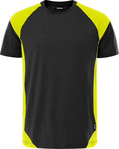 Fristads Heavy t-paita 7046 GTM, Musta/Neonkeltainen - Fristads Huomiopaidat - 300505-982 - 1