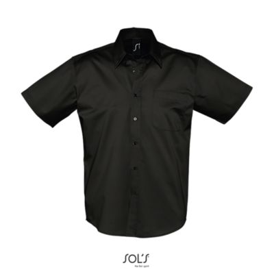 SOLS Brooklyn lyhythihainen miesten Twill paita, Black - Kaikki Profiilivaatemerkit - 16080-312 - 1